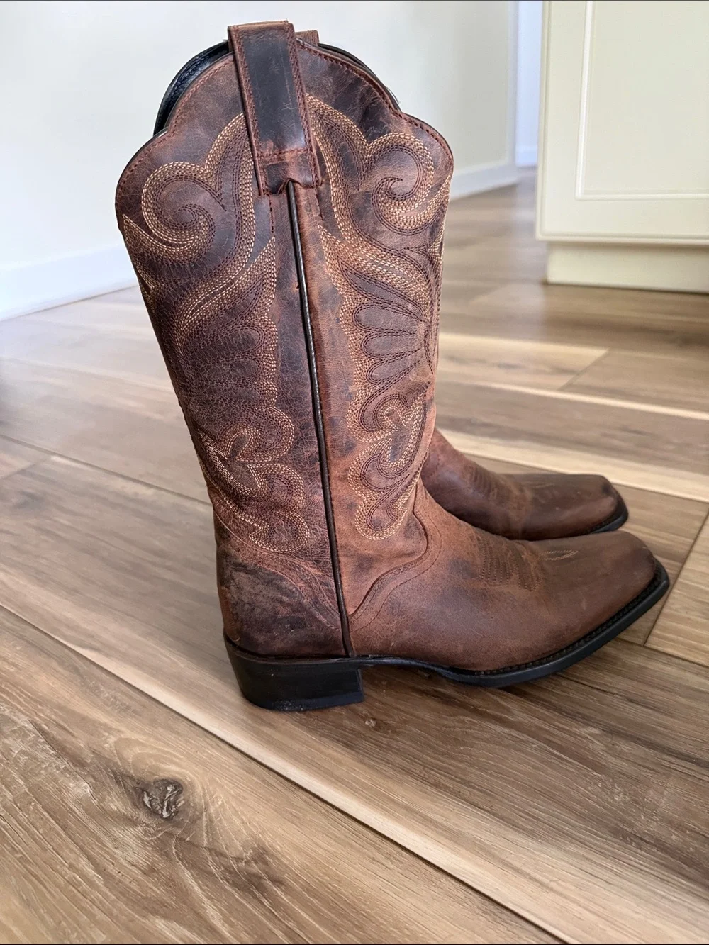 J.B. Dillon Brown Leather Western Cowboy Boots - Picture 4 of 6